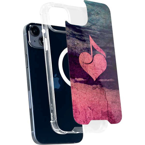 Rustic Musical Heart iPhone 13 MagSafe Case
