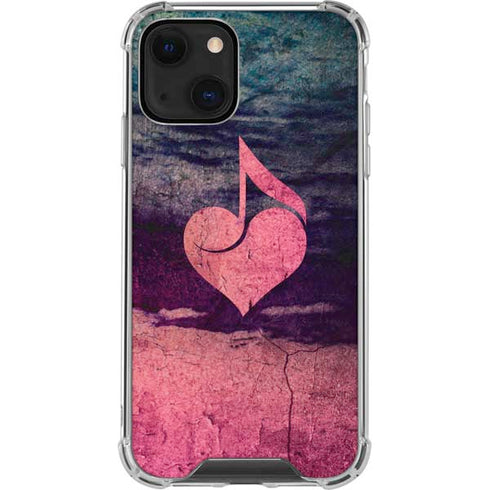 Rustic Musical Heart iPhone 13 Mini Clear Case