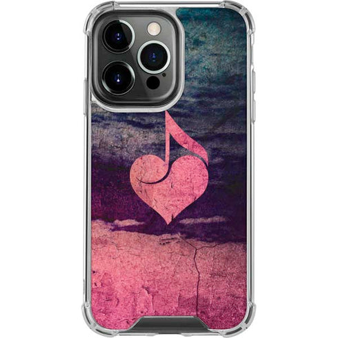Rustic Musical Heart iPhone 13 Pro Clear Case