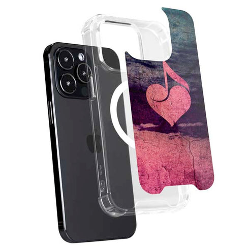Rustic Musical Heart iPhone 13 Pro Max MagSafe Case