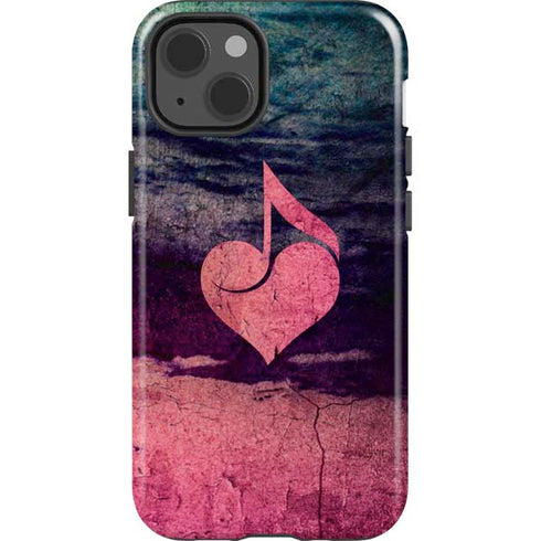 Rustic Musical Heart iPhone 14 Impact Case