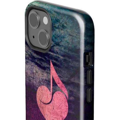 Rustic Musical Heart iPhone 15 Impact Case