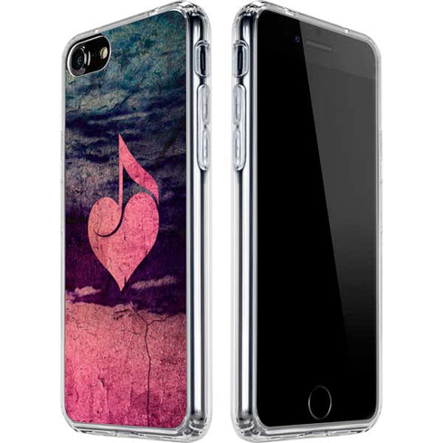 Rustic Musical Heart iPhone SE (2nd & 3rd Gen) Clear Case