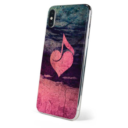 Rustic Musical Heart iPhone X Skin