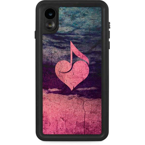 Rustic Musical Heart iPhone XR Waterproof Case
