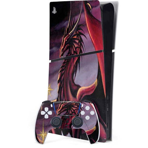 Ruth Thompson Red Dragon by Ruth Thompson PS5 Slim Digital Edition Console Skin