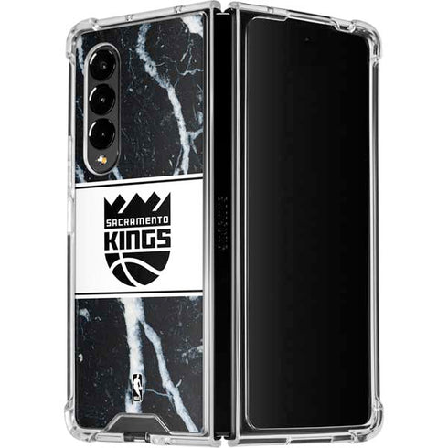 NBA Sacramento Kings Marble Galaxy Z Fold4 5G Clear Case