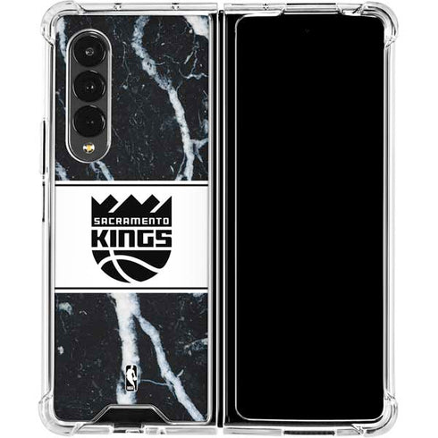 NBA Sacramento Kings Marble Galaxy Z Fold4 5G Clear Case