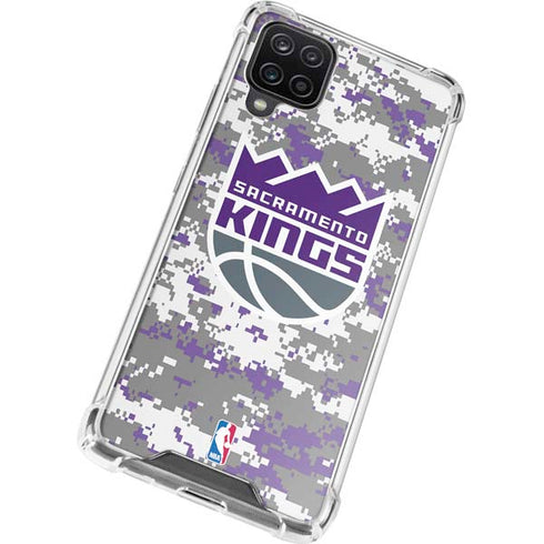 NBA Sacramento Kings Purple Digi Camo Galaxy A12 Clear Case