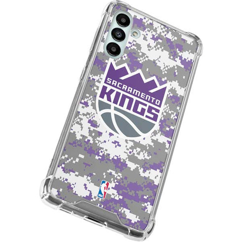 NBA Sacramento Kings Purple Digi Camo Galaxy A13 5G Clear Case