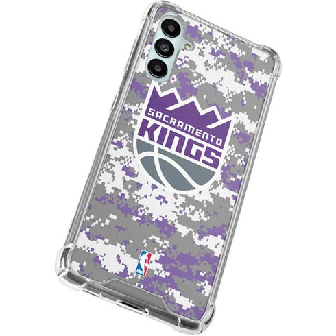 NBA Sacramento Kings Purple Digi Camo Galaxy A14 5G Clear Case