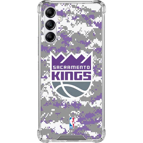 NBA Sacramento Kings Purple Digi Camo Galaxy A15 5G Clear Case