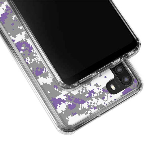 NBA Sacramento Kings Purple Digi Camo Galaxy A21 Clear Case