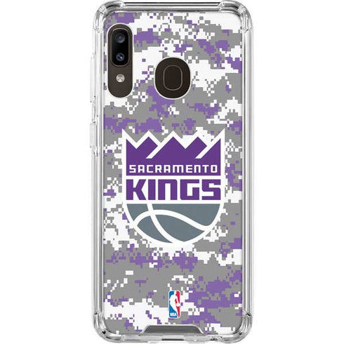 NBA Sacramento Kings Purple Digi Camo Galaxy A30 Clear Case