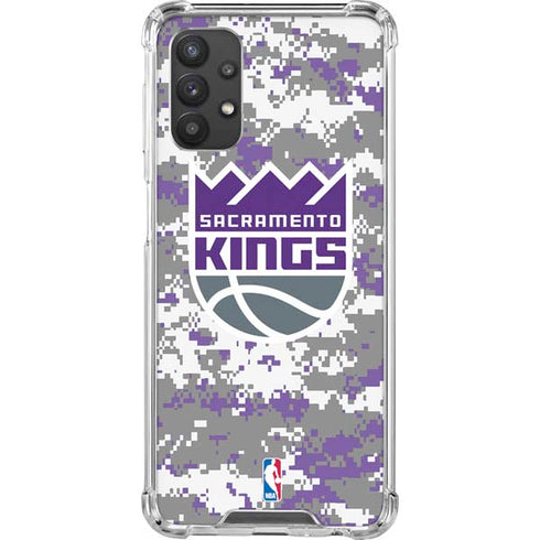 NBA Sacramento Kings Purple Digi Camo Galaxy A32 5G Clear Case