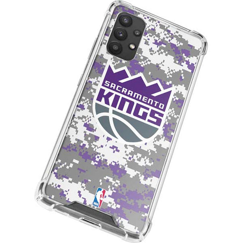 NBA Sacramento Kings Purple Digi Camo Galaxy A32 5G Clear Case