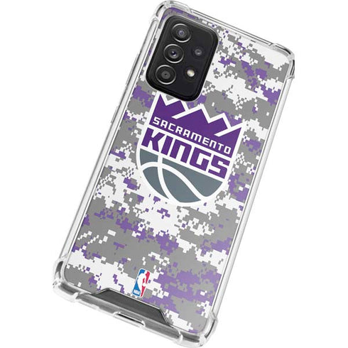 NBA Sacramento Kings Purple Digi Camo Galaxy A52 5G Clear Case