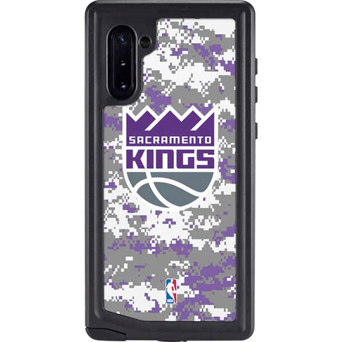 NBA Sacramento Kings Purple Digi Camo Galaxy Note 10 Waterproof Case