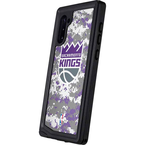 NBA Sacramento Kings Purple Digi Camo Galaxy Note 10 Waterproof Case