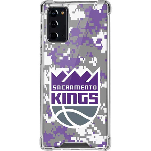 NBA Sacramento Kings Purple Digi Camo Galaxy Note20 5G Clear Case