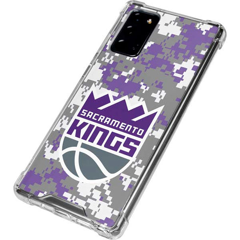 NBA Sacramento Kings Purple Digi Camo Galaxy Note20 5G Clear Case
