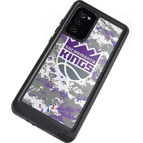 NBA Sacramento Kings Purple Digi Camo Galaxy Note20 5G Waterproof Case