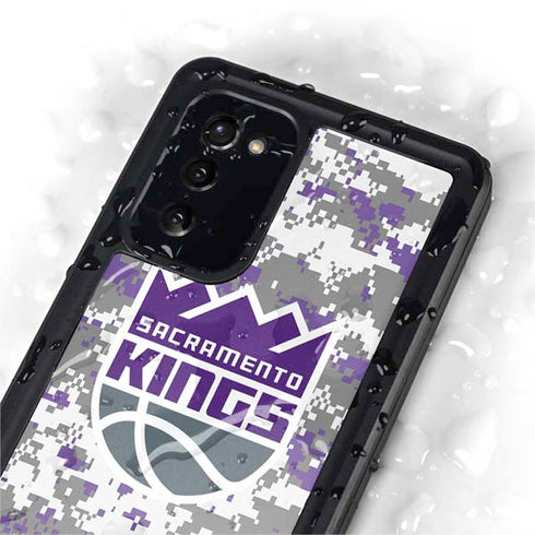 NBA Sacramento Kings Purple Digi Camo Galaxy Note20 5G Waterproof Case