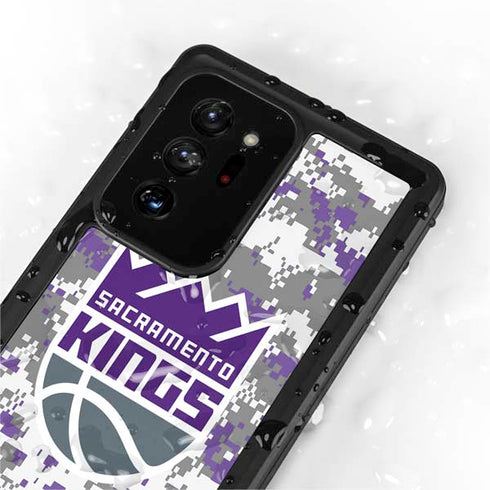 NBA Sacramento Kings Purple Digi Camo Galaxy Note20 Ultra 5G Waterproof Case