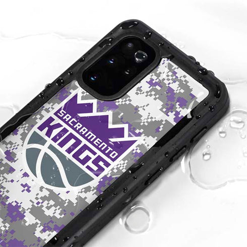NBA Sacramento Kings Purple Digi Camo Galaxy S20 Plus Waterproof Case