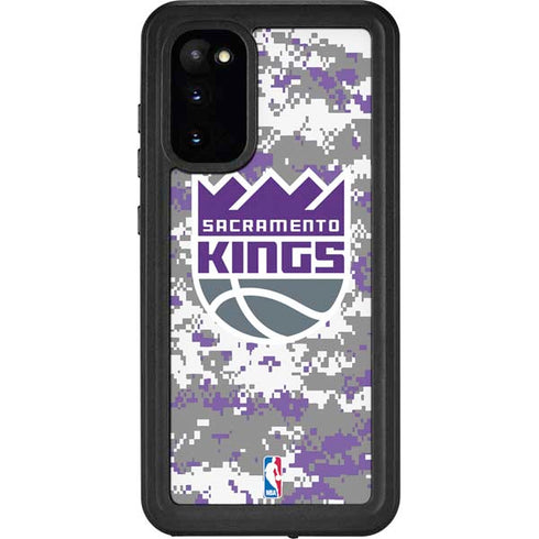 NBA Sacramento Kings Purple Digi Camo Galaxy S20 Waterproof Case