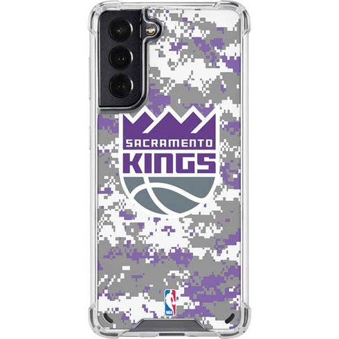 NBA Sacramento Kings Purple Digi Camo Galaxy S21 5G Clear Case