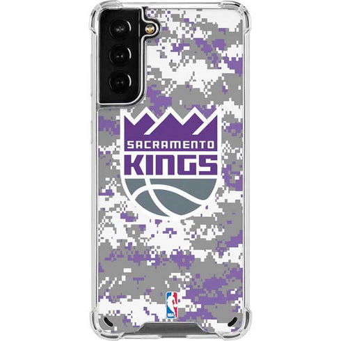 NBA Sacramento Kings Purple Digi Camo Galaxy S21 Plus 5G Clear Case