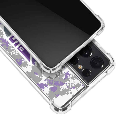 NBA Sacramento Kings Purple Digi Camo Galaxy S21 Ultra 5G Clear Case