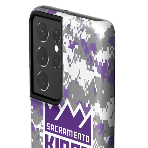 NBA Sacramento Kings Purple Digi Camo Galaxy S21 Ultra 5G Pro Case