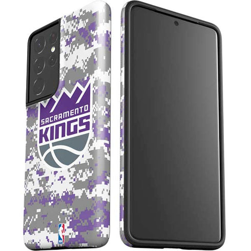 NBA Sacramento Kings Purple Digi Camo Galaxy S21 Ultra 5G Pro Case