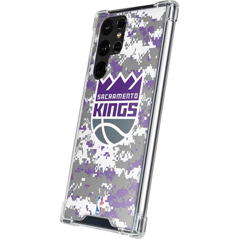 NBA Sacramento Kings Purple Digi Camo Galaxy S22 Ultra Clear Case