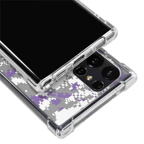 NBA Sacramento Kings Purple Digi Camo Galaxy S22 Ultra Clear Case