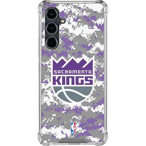 NBA Sacramento Kings Purple Digi Camo Galaxy S23 FE Clear Case