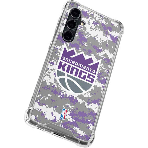 NBA Sacramento Kings Purple Digi Camo Galaxy S23 FE Clear Case