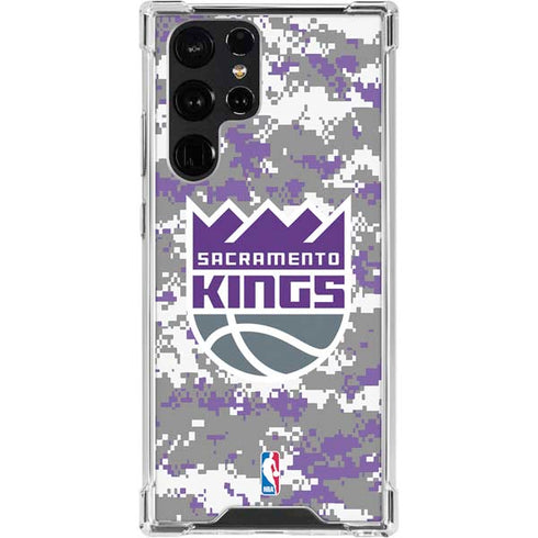 NBA Sacramento Kings Purple Digi Camo Galaxy S24 Ultra Clear Case
