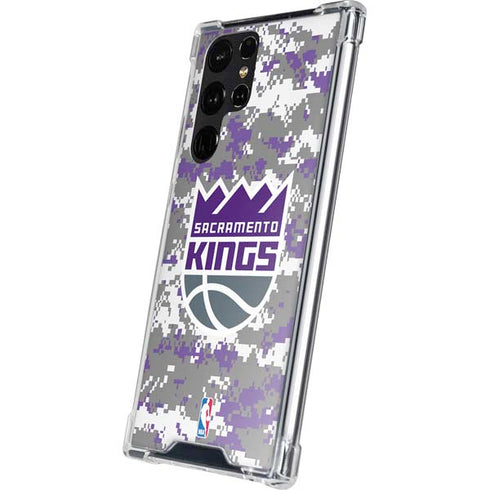 NBA Sacramento Kings Purple Digi Camo Galaxy S24 Ultra Clear Case