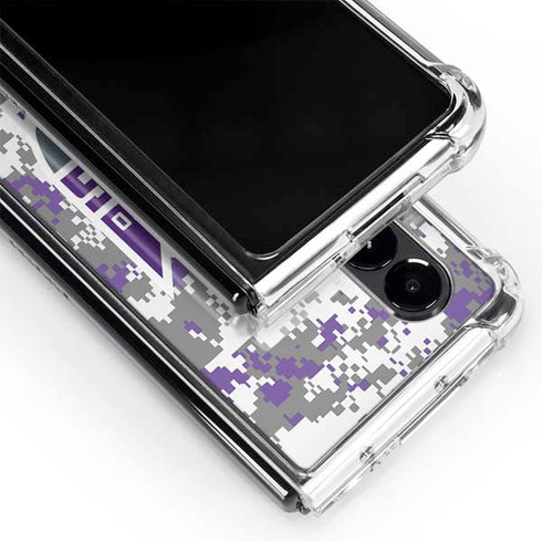 NBA Sacramento Kings Purple Digi Camo Galaxy Z Fold4 5G Clear Case