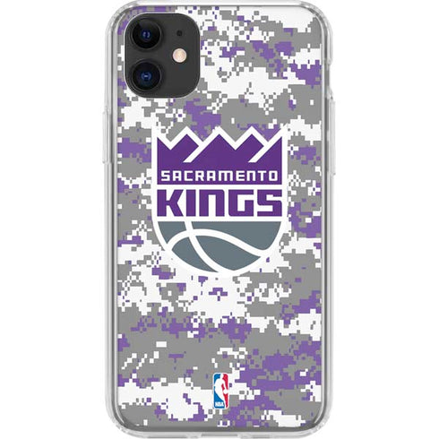 NBA Sacramento Kings Purple Digi Camo iPhone 11 Clear Case