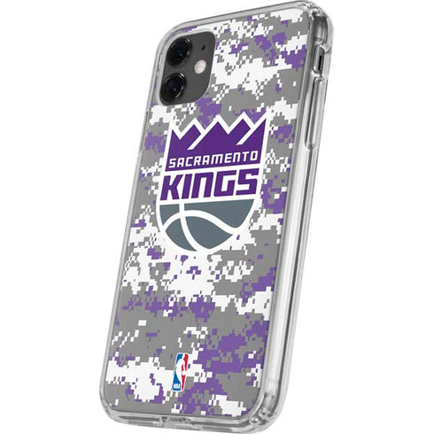 NBA Sacramento Kings Purple Digi Camo iPhone 11 Clear Case