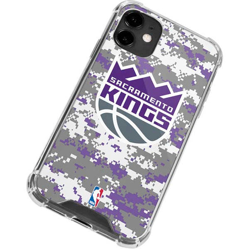 NBA Sacramento Kings Purple Digi Camo iPhone 12 Mini Clear Case