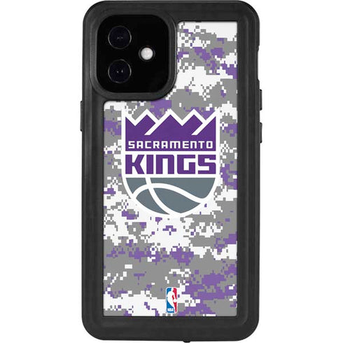 NBA Sacramento Kings Purple Digi Camo iPhone 12 Mini Waterproof Case