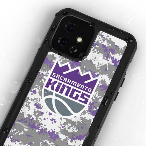 NBA Sacramento Kings Purple Digi Camo iPhone 12 Mini Waterproof Case