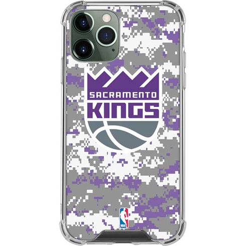 NBA Sacramento Kings Purple Digi Camo iPhone 12 Pro Clear Case