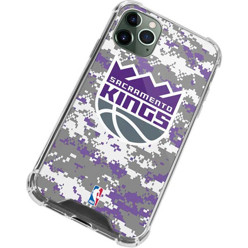 NBA Sacramento Kings Purple Digi Camo iPhone 12 Pro Clear Case