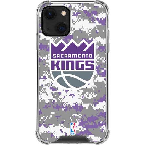 NBA Sacramento Kings Purple Digi Camo iPhone 13 Clear Case